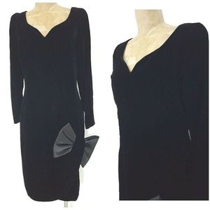 Vintage 80s Raul Blanco Velvet Party Dress Size Medium